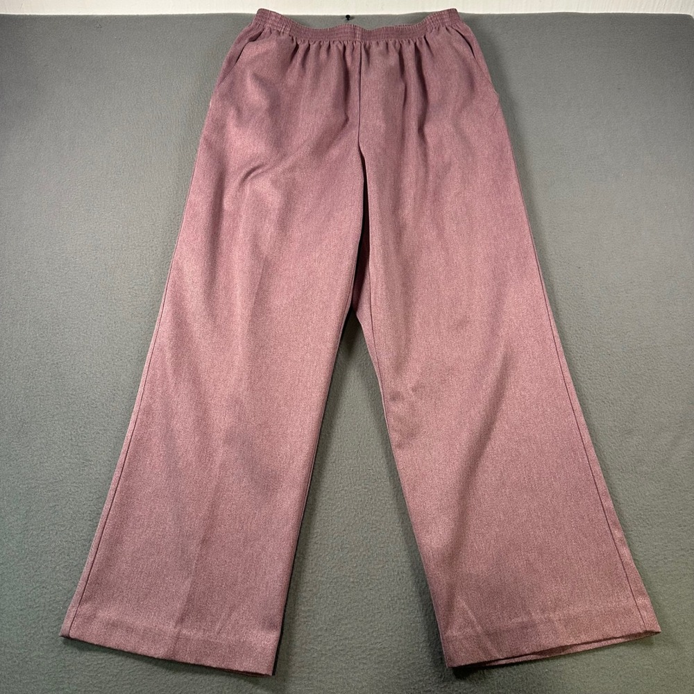 Alfred Dunner Petite Mauve Pink Elastic Waist Pull On Pants Size 14P Pockets